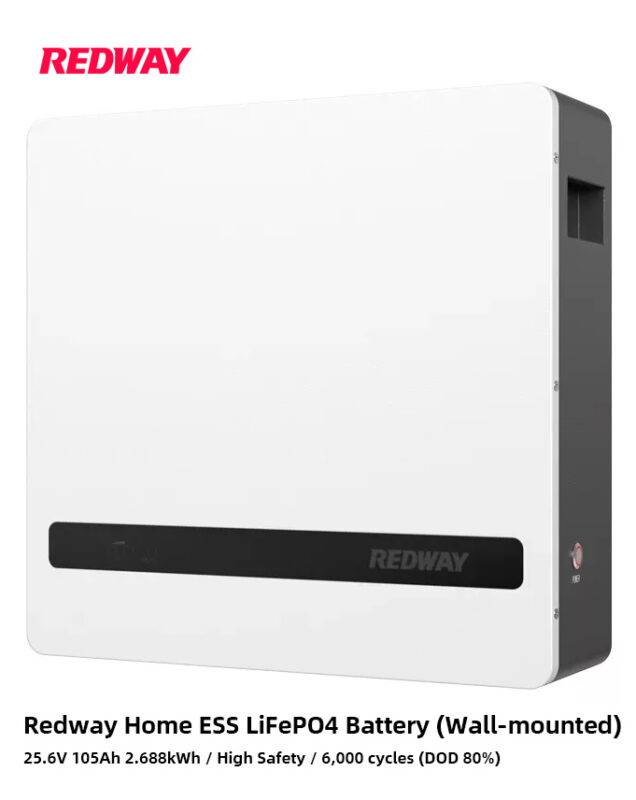 Home ESS using 24V 105Ah 2.7kWh LiFePO4 Energy Storage Battery in South Africa, Redway Home ESS LiFePO4 Battery (Wall-mounted) 24v 100ah 2.5kwh ess lithium battery