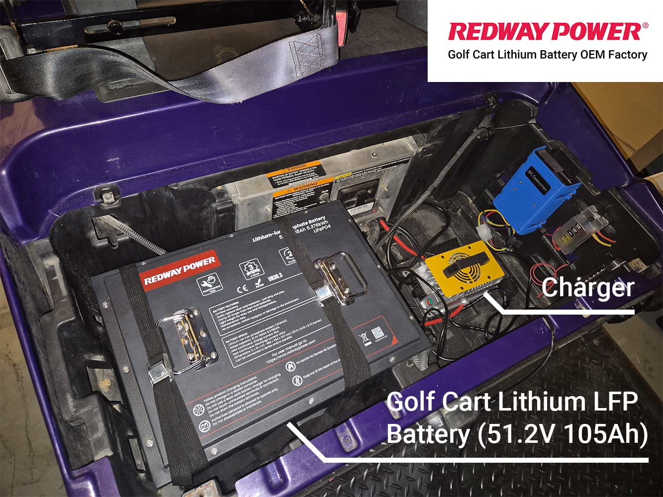 48v 100ah golf cart lithium battery factory oem redway power