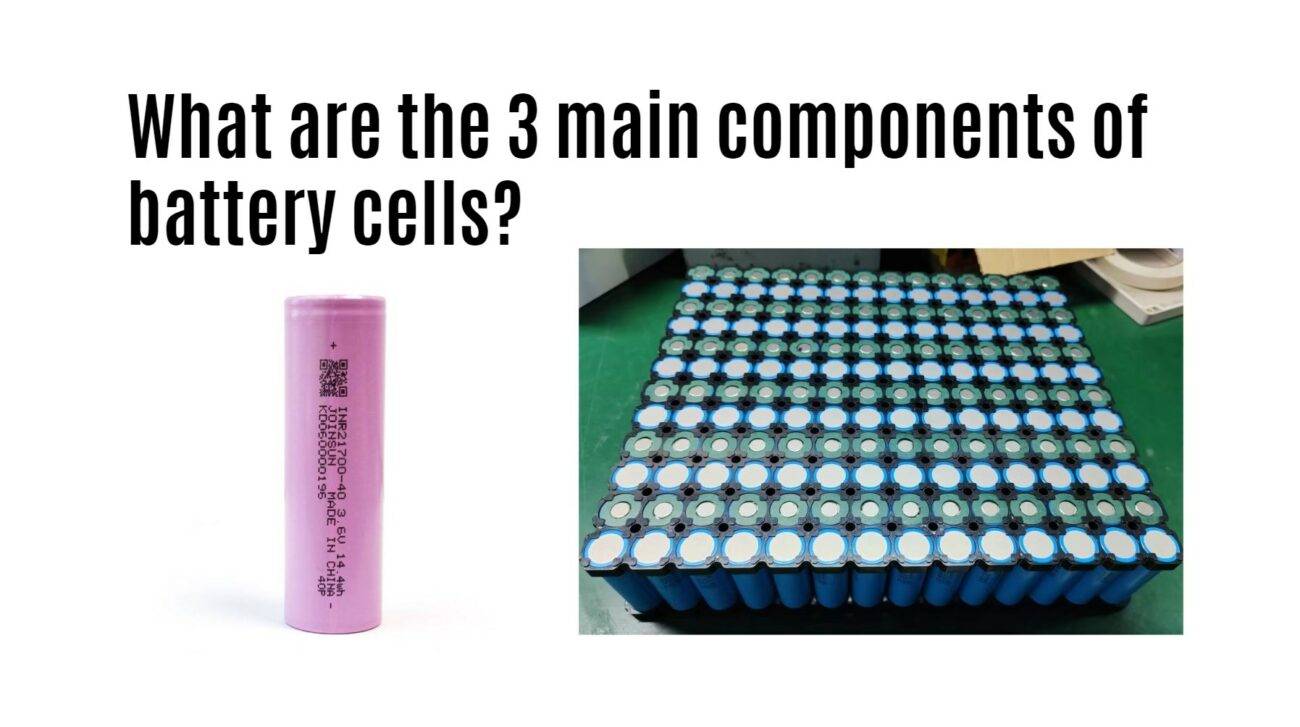 What are the 3 main components of battery cells?