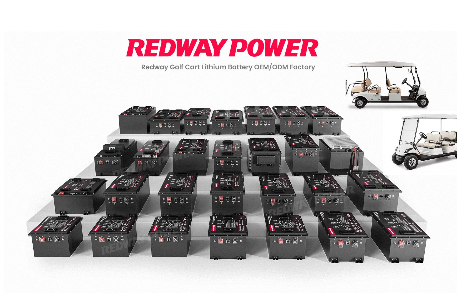 48v 100ah 48v 200ah 72v 100ah golf cart lithium battery factory manufacturer redway bluetooth china app
