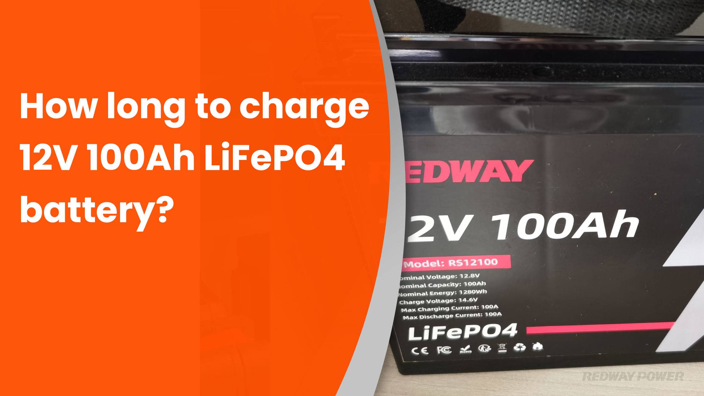 How long to charge 12V 100Ah LiFePO4 battery rv battery redway, solar panels charge a 12.8 volt 100Ah LiFePO4 battery