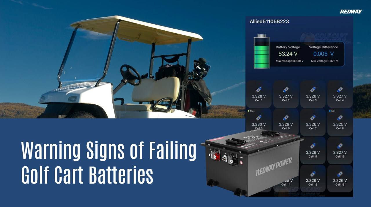 Warning Signs of Failing Golf Cart Batteries. 48v 100ah lfp battery bluetooth app redway