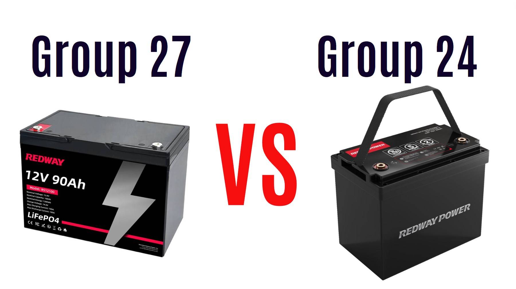 What is the difference between group 27 and 24? group 27 vs group 24. 24 vs 27. 12v 90ah lithium battery factory manufacturer lfp