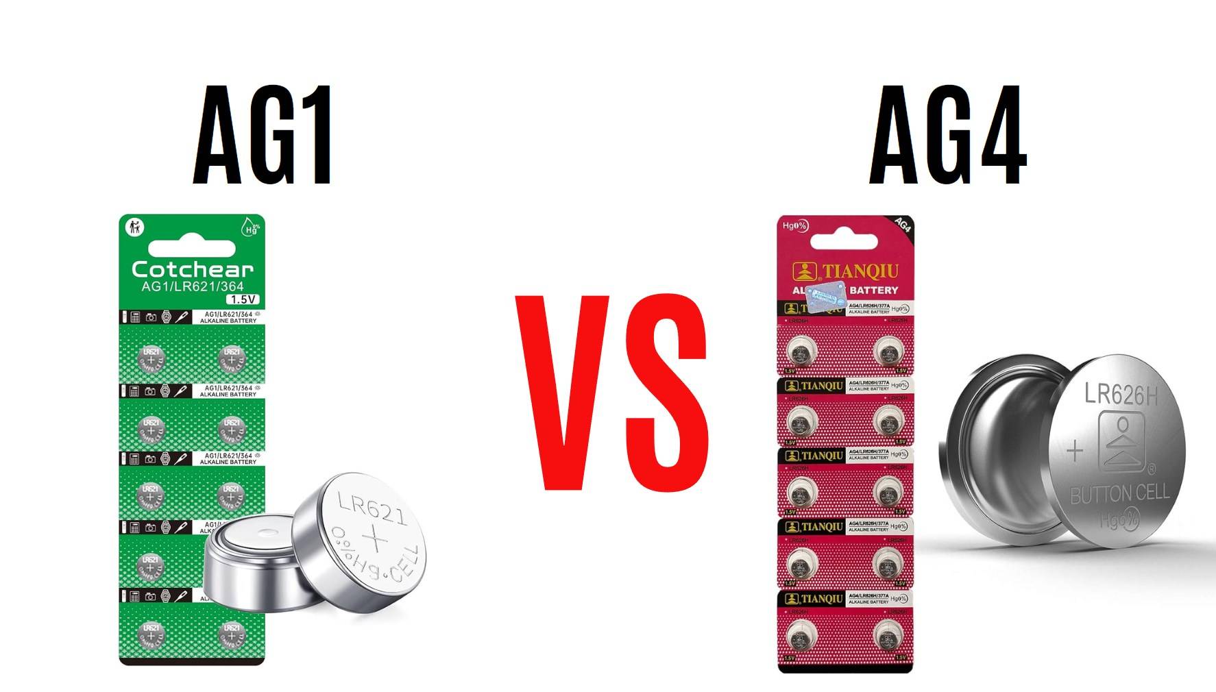 Are AG1 and AG4 batteries the same? ag1 vs ag4, ag4 vs ag1