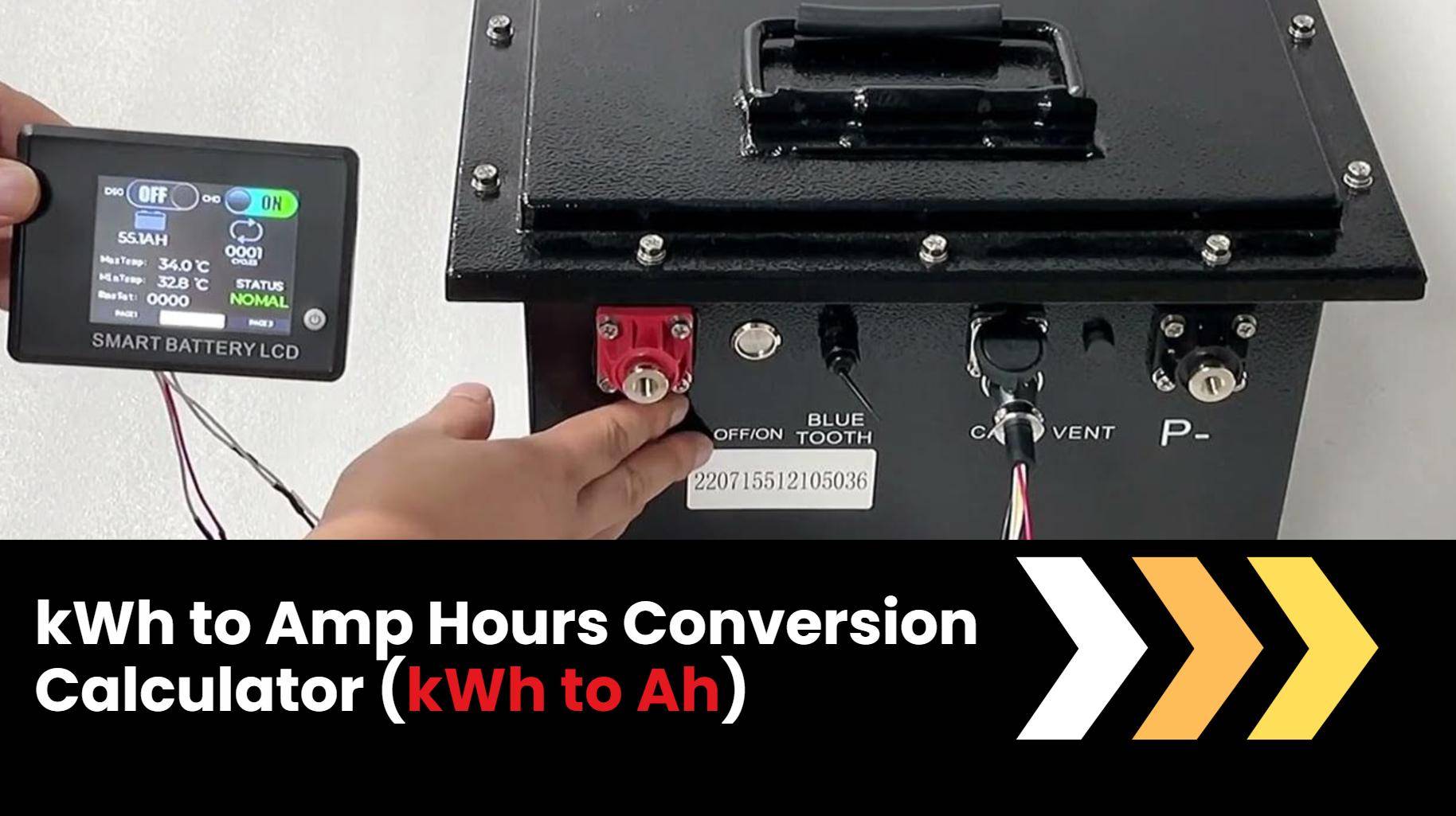 kWh to Amp Hours Conversion Calculator (kWh to Ah)