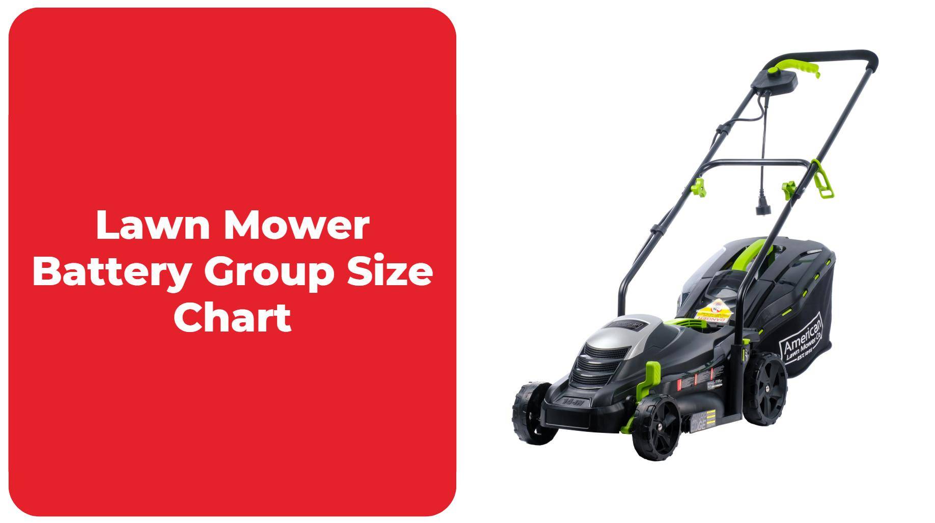 Lawn Mower Battery Group Size Chart